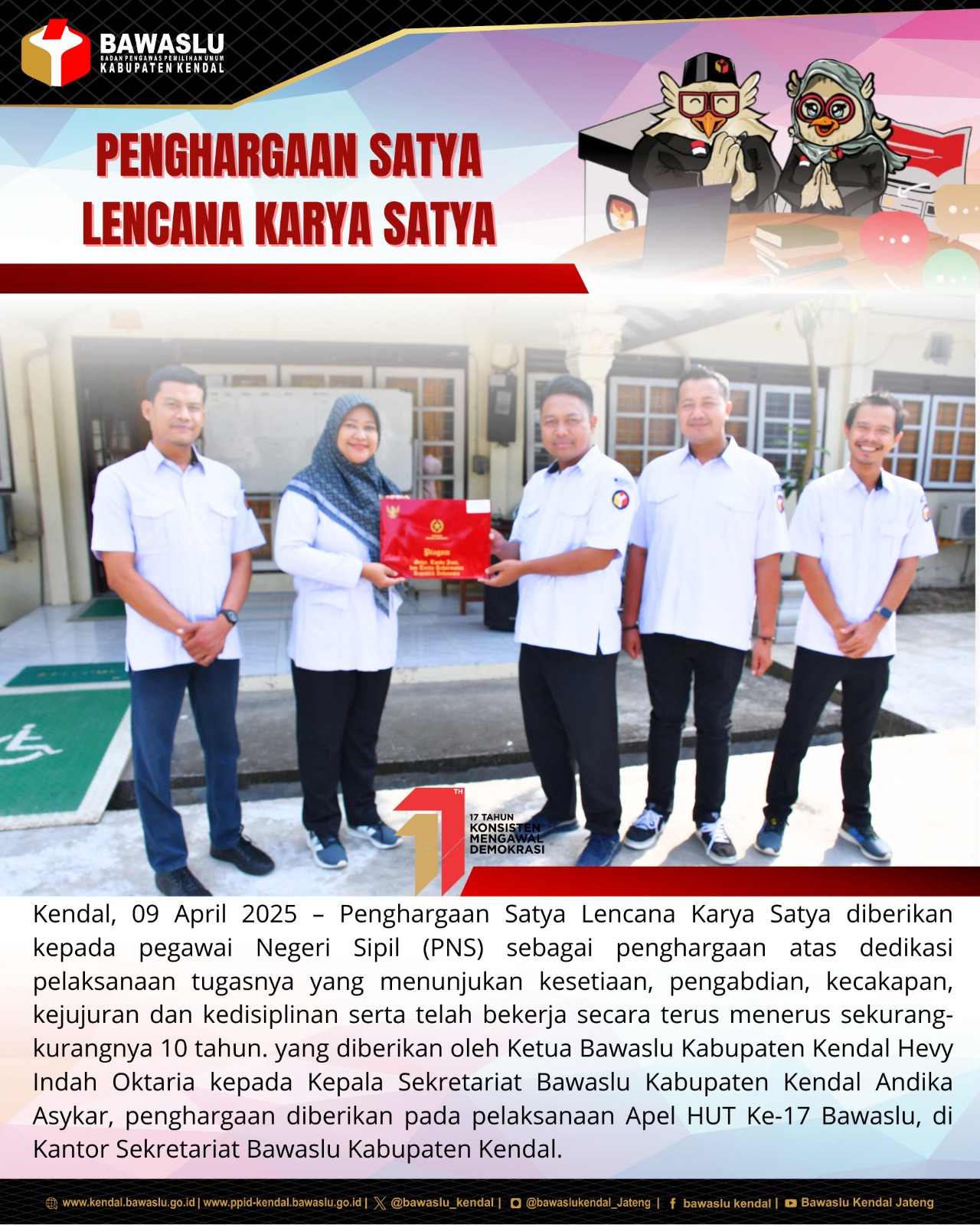 Dokumentasi pemberian Penghargaan Satya Lencana Karya Satya 