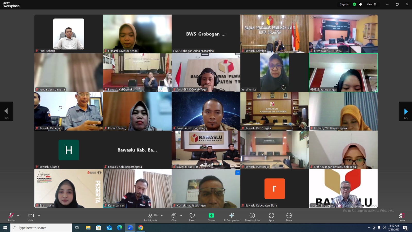 Dokumentasi Rapat Koordinasi secara daring melalui Zoom Meeting