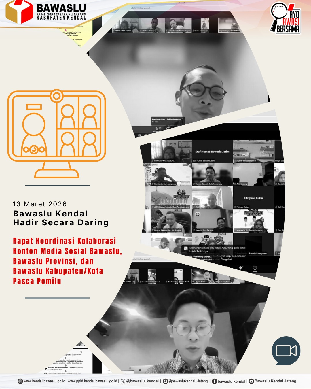 Rapat Koordinasi Kolaborasi Konten Media Sosial Bawaslu, Bawaslu Provinsi, dan Bawaslu Kabupaten/Kota Pasca Pemilu