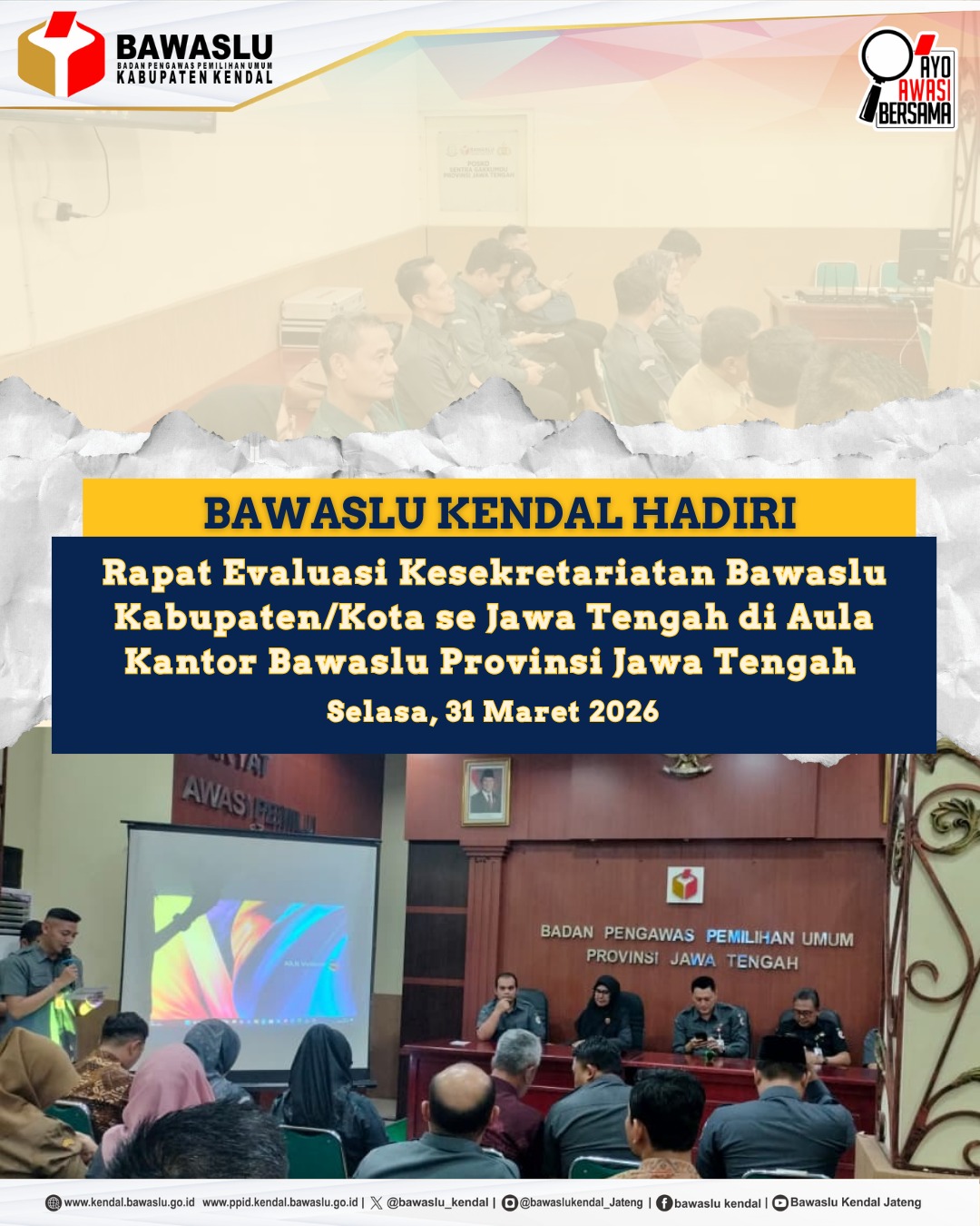 Bawaslu Jateng Gelar Rapat Evaluasi Kesekretariatan Bawaslu Kabupaten/Kota se-Jawa Tengah