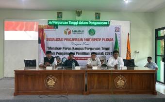 Dokumentasi Sosialisasi Pengawasan Pemiu Partisipatif Pilkada Dengan Tema “Menakar Peran Kampus /Perguruan Tinggi dalam Pengawasan Pemilihan Serentak 2024”