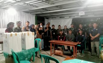 Patroli menjelang pemungutan suara di TPS